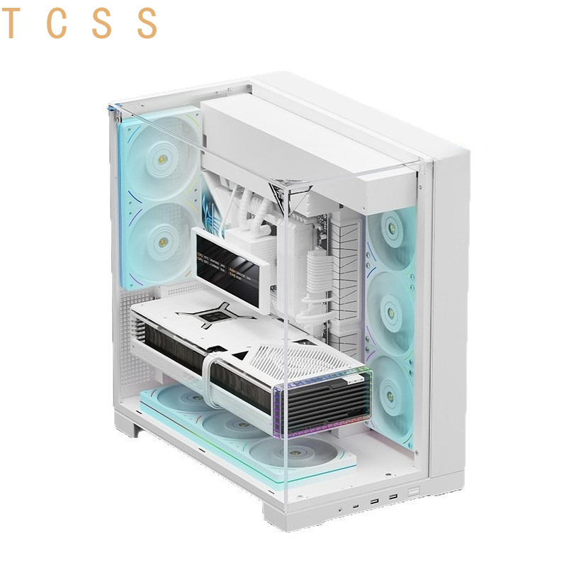 Atx Case - White Panoramic Triple Tempered Glass PC