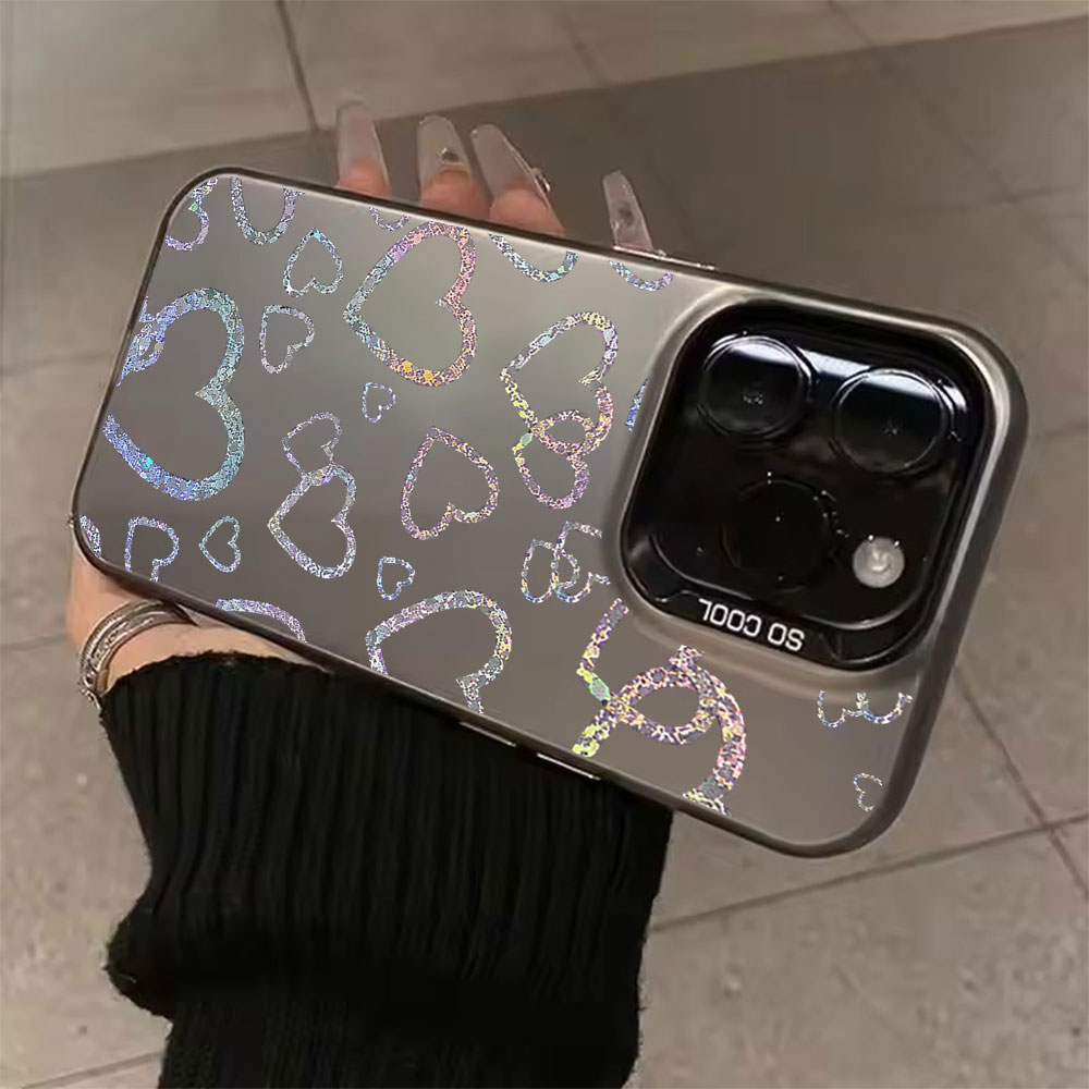Mini Pc Case - Colorful Heart Print Case For iPhone