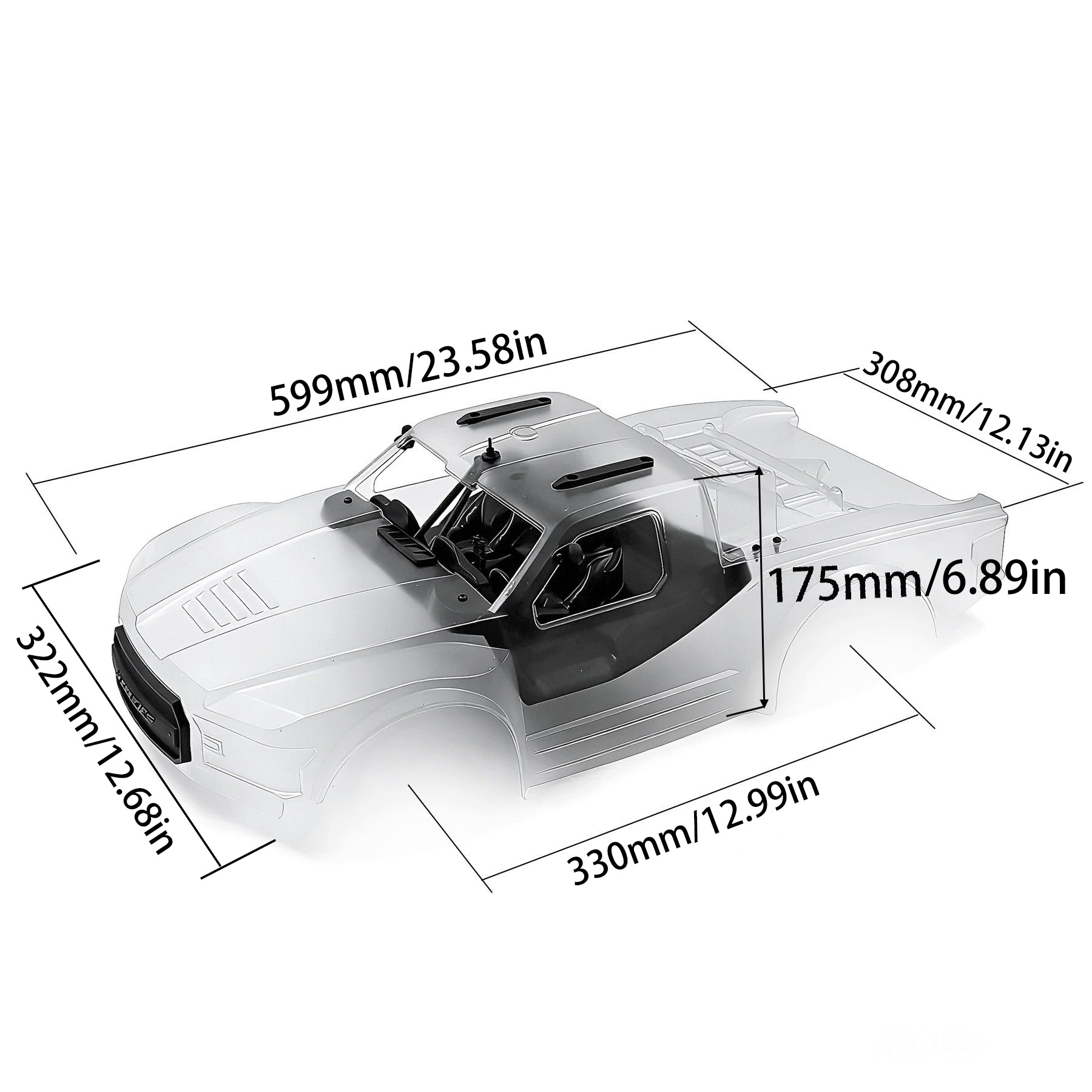 1:10 Short Course Truck PC Bod - đánh giá và giá Pc Chassis