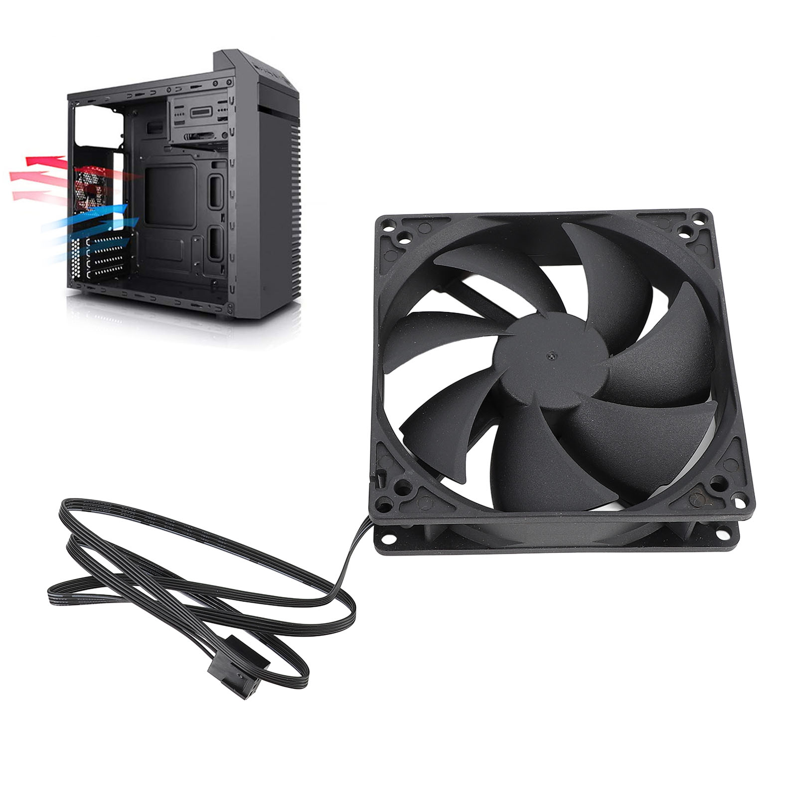 100mm PC PWM Case Fan 100mm Du - đánh giá và giá Case Fan Controller
